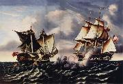 Thomas Chambers Capture of H.B.M.Frigate Macedonian by U.S.Frigate United States oil